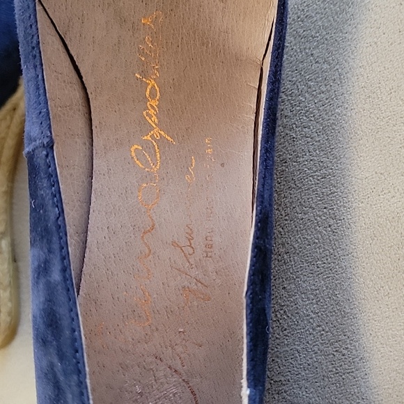 GAIMO Teva Navy Blue Suede Espadrille Wedge Shoes Size 39 (8.5 US) EUC - Picture 7 of 12